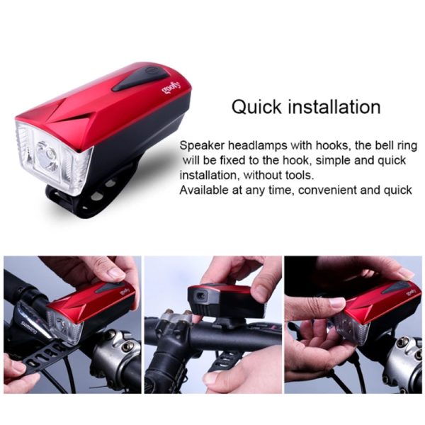 Accesorii Trotineta Electrica Far cu Claxon USB trotineta electrica sau bicicleta – Rosu
