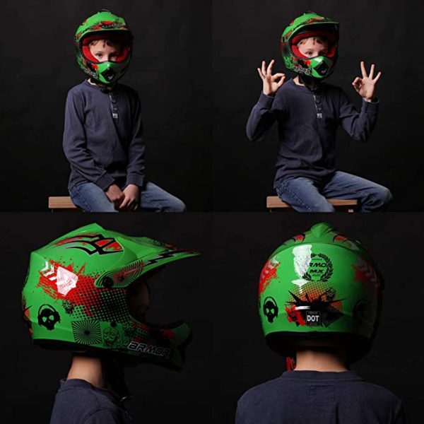 Motocicleta / scooter Casca de cross pentru copii Armor Helmets AKC-49, Inchidere cu eliberare rapida, marime S
