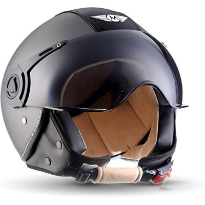 Casca pentru motocicleta Moto Helmets® H44 Jet, pentru scuter, Chopper Retro Cruiser, Vintage Pilot Biker, Vizor ECE, Inchidere cu eliberare rapida, marime S