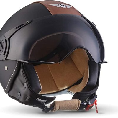 Cască pentru motocicleta Moto Helmets® H44 Jet, pentru scuter, casca cu moped Bobber, Chopper Retro Cruiser, Vintage Pilot Biker, Vizor ECE, Geanta cu eliberare rapida, marimea L